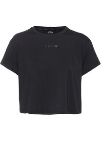 ICANIWILL Rush Croptop Damen - schwarz - Gr. L - Lyocell/Elastan