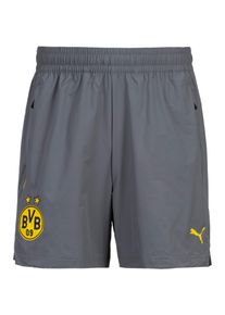 Puma Borussia Dortmund Fußballshorts Herren - grau - Gr. M - Elastan/Polyester