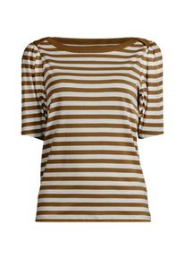 LANDS' END Supima-Shirt mit U-Boot-Ausschnitt, Damen,  Braun, Baumwolle, by Lands' End