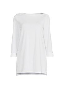 LANDS' END Langes Supima-Shirt mit U-Boot-Ausschnitt, Damen,  Wei&szlig;, by Lands' End