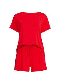 LANDS' END K&uuml;hlendes Pyjama-Set mit Shorts, Damen,  Rot, Elasthan/Viskose-Mischung, by Lands' End