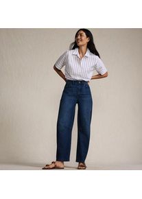 LANDS' END Soft Denim Relaxte Barrel-Jeans Mid Waist, Damen,  Blau, Elasthan/Baumwoll-Mischung, by Lands' End