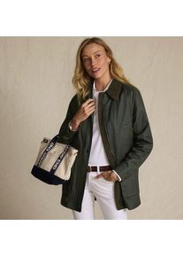 LANDS' END Lange Wachsjacke aus Baumwolle, Damen,  Gr&uuml;n, Baumwoll-Mischung/Polyester-Mischung, by Lands' End