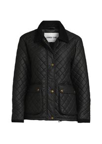 LANDS' END Gesteppte Wachsjacke aus Baumwolle, Damen,  Schwarz, Baumwoll-Mischung/Polyester-Mischung, by Lands' End