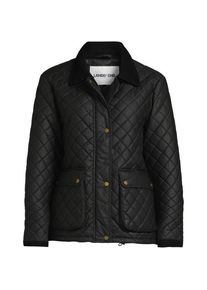 LANDS' END Gesteppte Wachsjacke aus Baumwolle, Damen,  Schwarz, Baumwoll-Mischung/Polyester-Mischung, by Lands' End