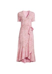 LANDS' END Wickelkleid aus Baumwoll/Modalmix mit kurzen &Auml;rmeln, Damen,  Pink, Elasthan/Baumwoll-Mischung/Synthetic-blend, by Lands' End