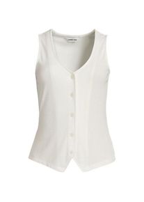 LANDS' END &Auml;rmellose Feinstrick-Weste, Damen,  Wei&szlig;, Elasthan/Viskose/Polyester-Mischung, by Lands' End