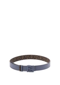 Fendi Gürtel - Ff Slim Calf Leather Belt With Design - Gr. 95 - in Blau - für Damen