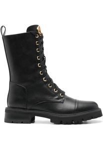 TWINSET Twin-Set Stiefel - Tall Lace-Up Black Boots - Gr. 36 (EU) - in Schwarz - f&uuml;r Damen