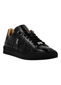 BILLIONAIRE Low-Top Sneaker - Lo-Top Turnschuhe Cocco Crocco Gepr&auml;gt - Gr. 46 (EU) - in Schwarz - f&uuml;r Damen