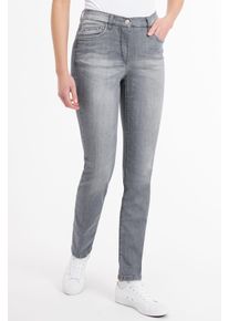 Recover Pants Damen 5-Pocket-Jeans "Ramona", grau, casual, Gr. 50, unifarben, 97% Baumwolle;3% Elasthan, Jeans, mit Stickerei auf den Gesäßtaschen