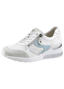 Waldläufer WALDLÄUFER Damen Keilsneaker "H-CLARA", Gr. 8, blau, Nappaleder, Veloursleder, sportlich, Schuhe, Schnürer, Halbschuh, Komfortschuh, mit