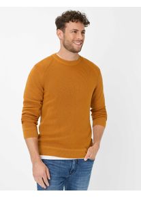 Brax Herren Strickpullover Style ROY pumpkin, dunkelgelb, Gr. 4XL