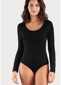 Vivance Langarmbody schwarz Gr. 32/34 für Damen. Mit Rundhals. Ohne Bügel. Körpernah. Nachhaltig.