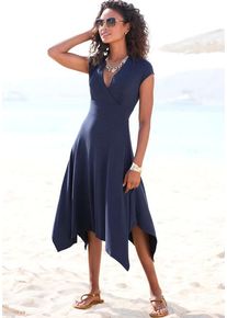 Beach Time BEACHTIME Sommerkleid blau Gr. 34 für Damen. Mit V-Ausschnitt. Figurbetont. Nachhaltig.