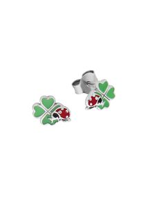 ZEEme for Kids Ohrringe 925 Sterling Silber Kleeblatt Marienkäfer