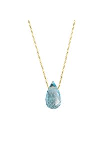 Celesta Gold Anhänger mit Kette 375 Gold sky Blautopas