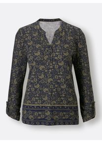 CREATION L PREMIUM sheego Große Größen Print-Shirt in Lyocell-Qualität, khaki-marine-bedruckt, Größe 48 - Damen