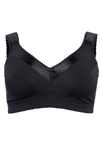 Große Größen BH ohne Bügel mit breiten wattierten Trägern Gr. 90F schwarz von sheego für Damen