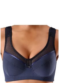 Große Größen Dessous Dessus Entlastungs-BH ohne Bügel Gr. 105B blau gepunktet für Damen