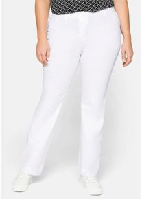 Große Größen Bengalinhose in Bootcut-Form Gr. 100 weiß von sheego für Damen