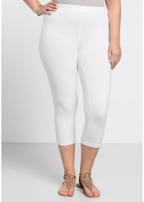 Große Größen Leggings in Caprilänge Gr. 50 weiß von sheego für Damen