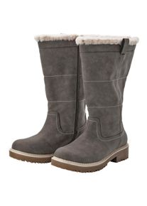 Große Größen Weitschaftstiefel in Veloursleder-Optik Gr. 39 braun von sheego für Damen