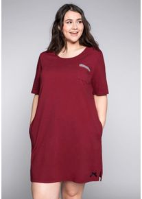 Große Größen Nachthemd mit 1/2-Arm und rundem Ausschnitt Gr. 52/54 rot von sheego für Damen
