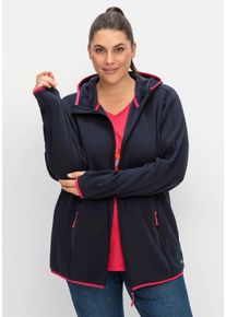 Große Größen Funktionsjacke aus Fleece, mit Kapuze Gr. 48/50 blau von sheego für Damen