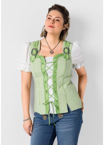 Große Größen Trachtenbluse im Corsagen-Look Gr. 44 grün von sheego für Damen