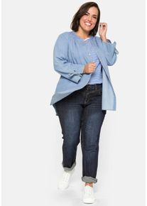 Große Größen Gerade Jeans mit Used-Effekten Gr. 20 blau von sheego für Damen