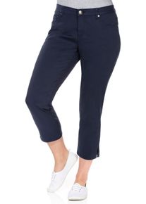 Große Größen Schmale 7/8-Hose aus elastischem Baumwoll-Twill Gr. 46 blau von sheego für Damen