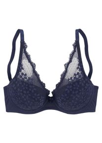 Große Größen Nuance Bügel-BH Gr. 85C blau geblümt für Damen