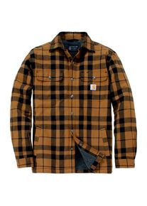 Carhartt Flannel Sherpa-Lined Shirt Jacket Freizeitjacke Herren (Gr S |braun)