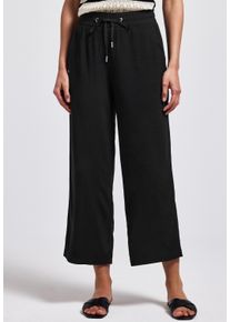 Street One Damen Stoffhose, schwarz, casual, Gr. 40, unifarben, Stoff, 100% Viskose, Hosen, High Waist