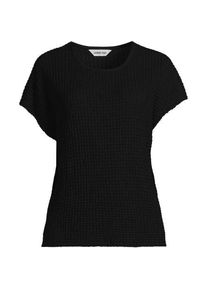 LANDS' END Crinkle-Shirt, Damen,  Schwarz, Polyester/Viskose/Polyester-Mischung, by Lands' End