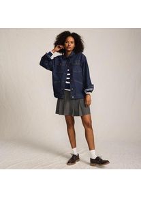 LANDS' END Trucker-Jeansjacke, oversized, Damen,  Blau, Baumwoll-Mischung/Polyester-Mischung, by Lands' End