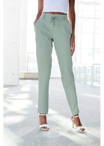 Lascana Jogger Pants grün Gr. 32 für Damen. Mit Bindeband. Basic Schmal. Nachhaltig.