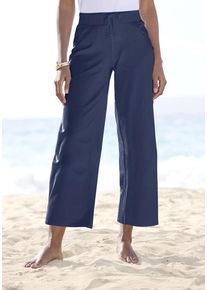 Beach Time BEACHTIME 7/8-Strandhose blau Gr. 32/34 für Damen. Figurumspielend. Nachhaltig.