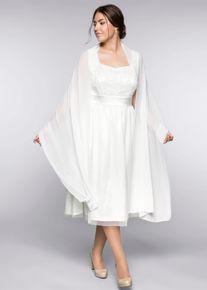 sheego Große Größen Stola aus Chiffon, offwhite, Größe 0 - Damen