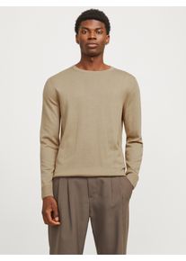 Jack & Jones JACK & JONES Herren Strickpullover "JJEEMIL KNIT CREW NECK NOOS", braun, modisch, Gr. XS, unifarben, Strick, Obermaterial: 60% Baumwolle, 20% Nylon,