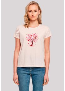 F4NT4STIC Damen T-Shirt "Herz Baum Aquarell Druck", pink, casual, Gr. S, Obermaterial: 100% Baumwolle, Shirts, Premium Qualität