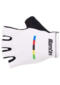 Santini UCI World Champion Gloves Handschuhe Herren (Gr S |wei&szlig;)