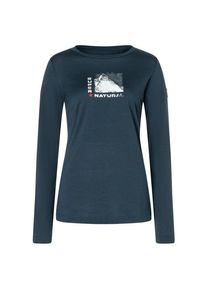 super.natural Super Mountain Bio Jersey L/S Longsleeve Damen (Gr S |blau)