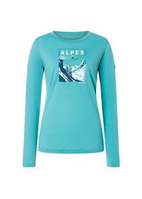 super.natural Alpes L/S Longsleeve Damen (Gr L |türkis)