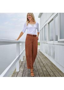 LANDS' END Barrel-Chinos High Waist, Damen,  Orange, Baumwolle/Elasthan, by Lands' End