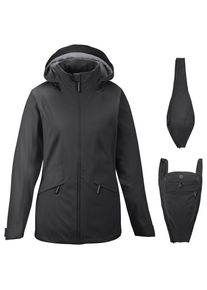 Mamalila Outdoor-Tragejacke Explorer Regenjacke Damen (Gr XS |schwarz/grau |wasserdicht)