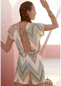 Lascana Kurzoverall mehrfarbig Gr. 34 für Damen. Mit Rundhals. Figurumspielend. Nachhaltig.