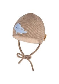 Sterntaler Beanie Dino Embroidery Mütze Kinder (Gr 33 cm |beige/braun)