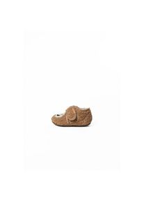 Living Kitzbühel Living Kitzbühel Smiley Plüsch-Klettschuh Hausschuhe Kinder (Gr 24 |weiß/braun)